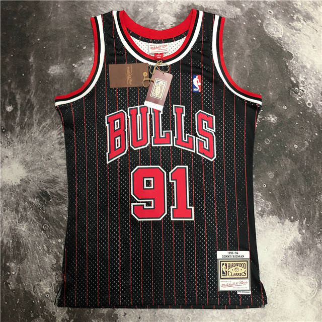 DENNIS RODMAN CHICAGO BULLS THROWBACK JERSEY (HEAT APPLIED) - Prime Reps