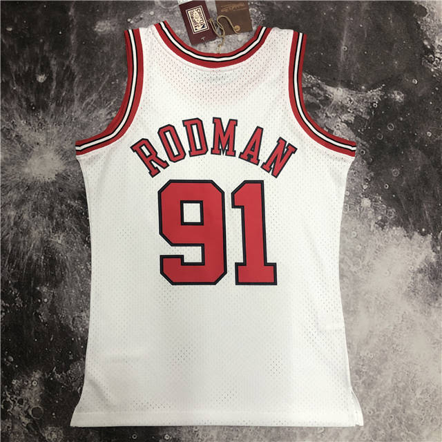 DENNIS RODMAN CHICAGO BULLS THROWBACK JERSEY (HEAT APPLIED) - Prime Reps