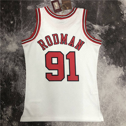 DENNIS RODMAN CHICAGO BULLS THROWBACK JERSEY (HEAT APPLIED) - Prime Reps