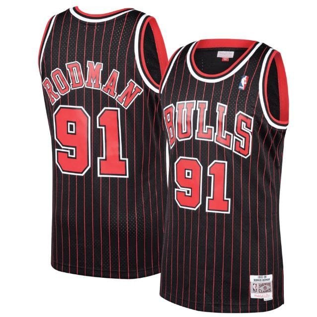 DENNIS RODMAN CHICAGO BULLS THROWBACK JERSEY (HEAT APPLIED) - Prime Reps