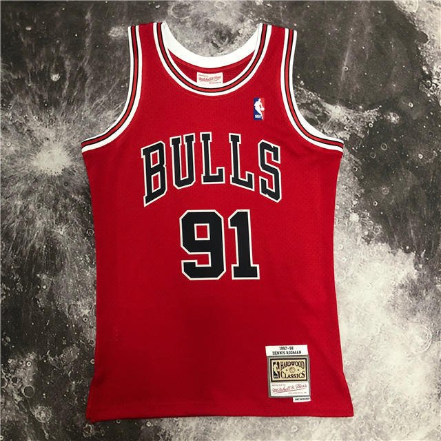 DENNIS RODMAN CHICAGO BULLS THROWBACK JERSEY (HEAT APPLIED) - Prime Reps