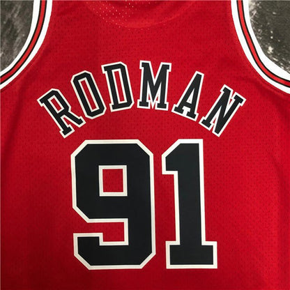 DENNIS RODMAN CHICAGO BULLS THROWBACK JERSEY (HEAT APPLIED) - Prime Reps