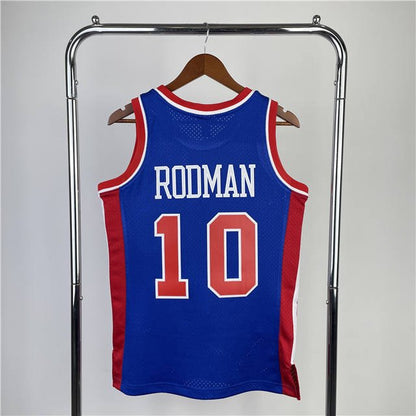 DENNIS RODMAN DETROIT PISTONS THROWBACK JERSEY (HEAT APPLIED) - Prime Reps