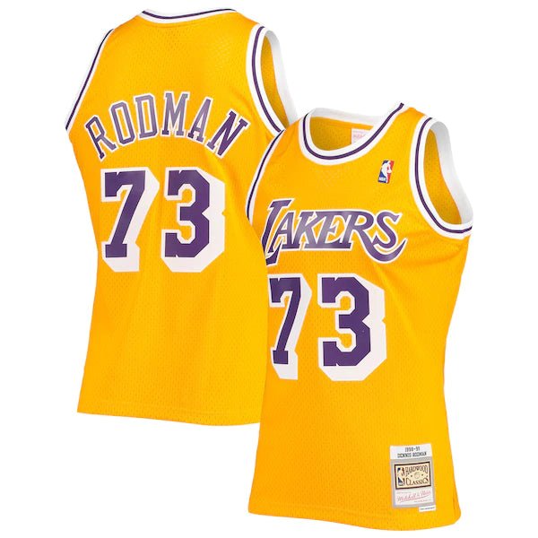 DENNIS RODMAN LOS ANGELES LAKERS THROWBACK JERSEY - Prime Reps