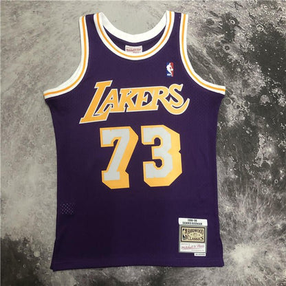 DENNIS RODMAN LOS ANGELES LAKERS THROWBACK JERSEY (HEAT APPLIED) - Prime Reps
