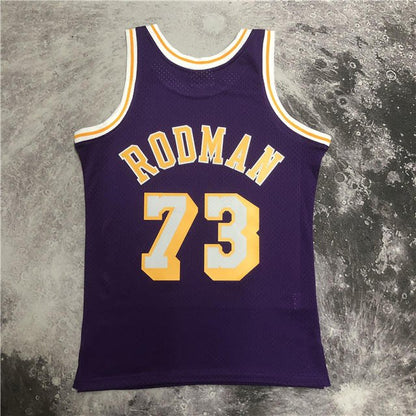 DENNIS RODMAN LOS ANGELES LAKERS THROWBACK JERSEY (HEAT APPLIED) - Prime Reps