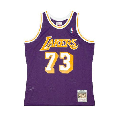 DENNIS RODMAN LOS ANGELES LAKERS THROWBACK JERSEY (HEAT APPLIED) - Prime Reps