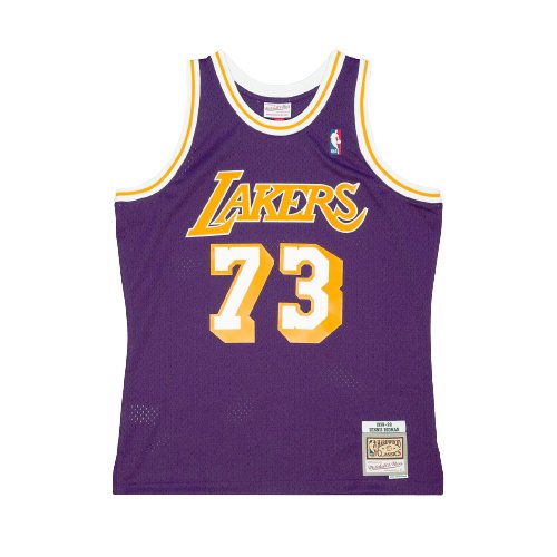 DENNIS RODMAN LOS ANGELES LAKERS THROWBACK JERSEY (HEAT APPLIED) - Prime Reps