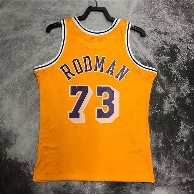 DENNIS RODMAN LOS ANGELES LAKERS THROWBACK JERSEY (HEAT APPLIED) - Prime Reps