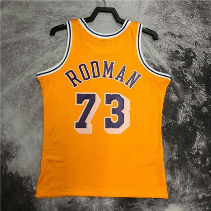 DENNIS RODMAN LOS ANGELES LAKERS THROWBACK JERSEY (HEAT APPLIED) - Prime Reps