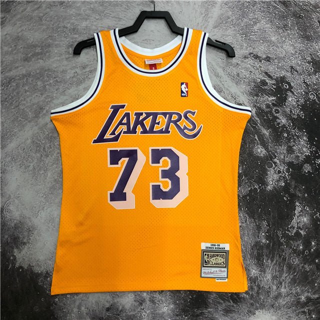DENNIS RODMAN LOS ANGELES LAKERS THROWBACK JERSEY (HEAT APPLIED) - Prime Reps