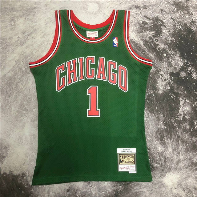DERRICK ROSE CHICAGO BULLS THROWBACK JERSEY ST. PATRICK'S DAY (HEAT APPLIED) - Prime Reps