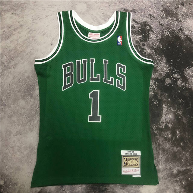 DERRICK ROSE CHICAGO BULLS THROWBACK JERSEY ST. PATRICK'S DAY (HEAT APPLIED) - Prime Reps