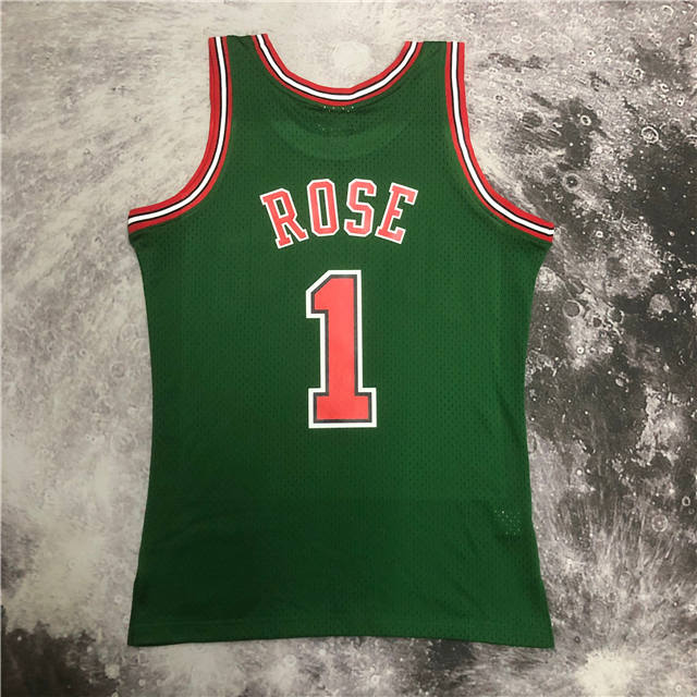 DERRICK ROSE CHICAGO BULLS THROWBACK JERSEY ST. PATRICK'S DAY (HEAT APPLIED) - Prime Reps