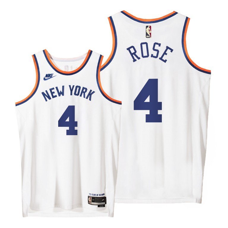 DERRICK ROSE NEW YORK KNICKS 75TH ANNIVERSARY JERSEY - Prime Reps