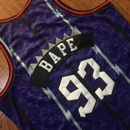 BAPE Toronto Raptors Jersey, streetwear basketball apparel, BAPE fashion, iconic basketball gear, fashion-forward fanwear, Raptors BAPE collaboration, unique basketball jersey, street style statement, Raptors fan fashion, basketball culture and style.