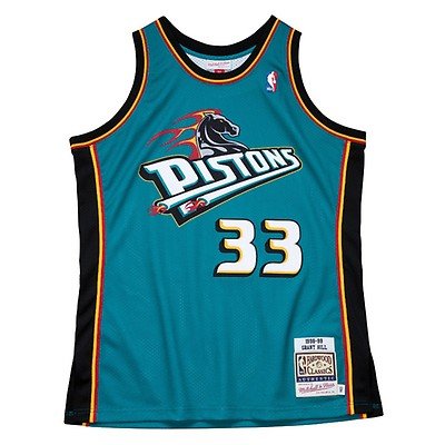 GRANT HILL DETROIT PISTONS THROWBACK JERSEY (HEAT APPLIED) - Prime Reps