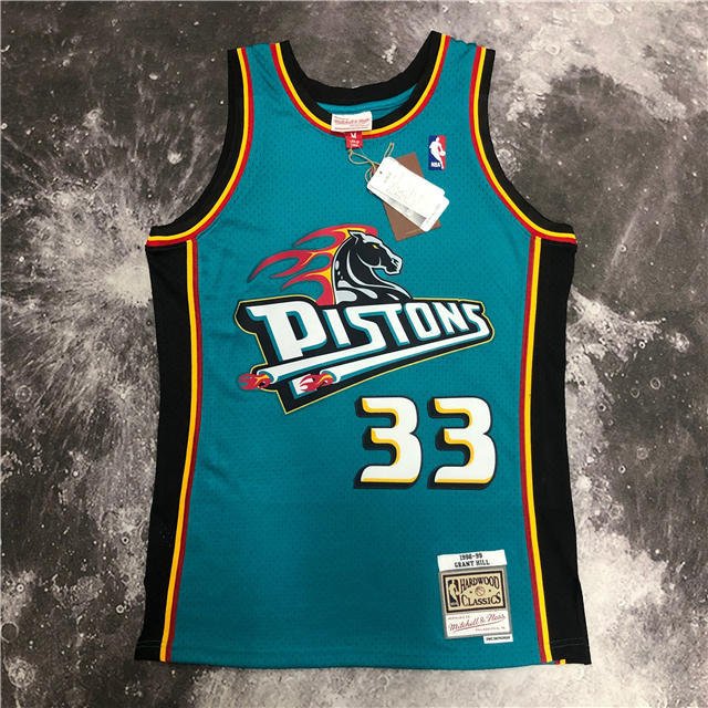 GRANT HILL DETROIT PISTONS THROWBACK JERSEY (HEAT APPLIED) - Prime Reps
