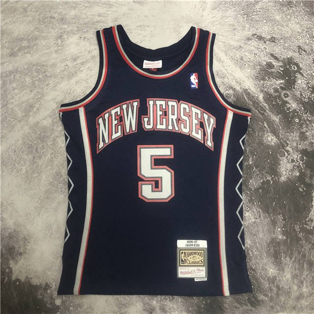 JASON KIDD NEW JERSEY NETS THROWBACK JERSEY (HEAT APPLIED) - Prime Reps