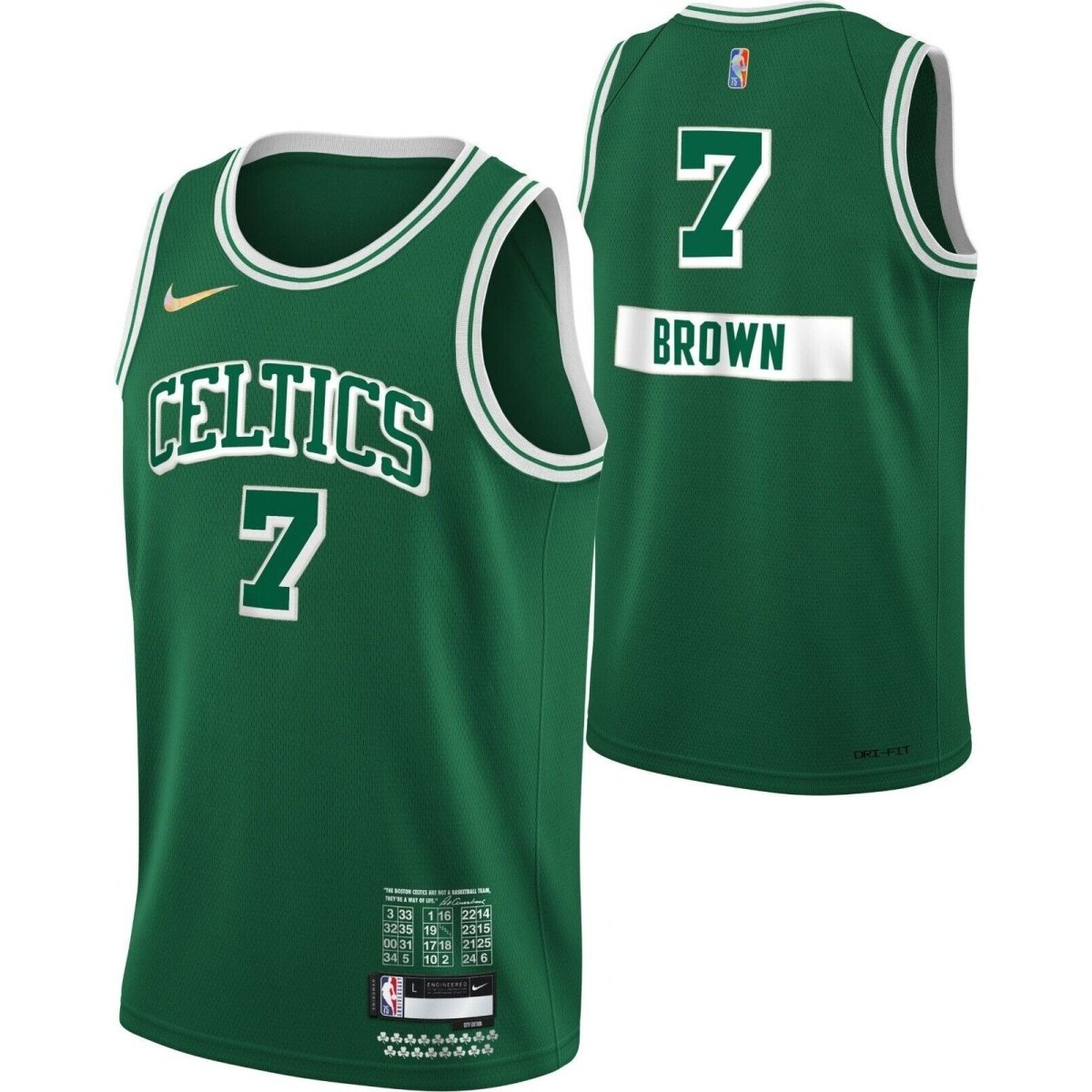 JAYLEN BROWN BOSTON CELTICS 2021-22 CITY EDITION JERSEY - Prime Reps