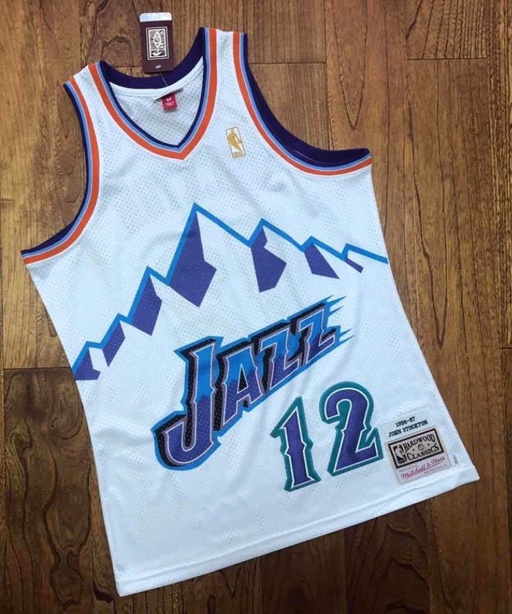 JOHN STOCKTON UTAH JAZZ THROWBACK JERSEY - Prime Reps