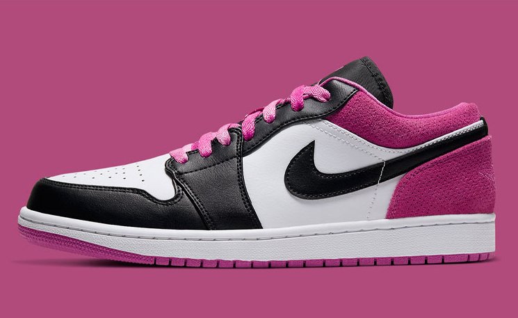 JORDAN 1 LOW x BLACK ACTIVE FUCHSIA