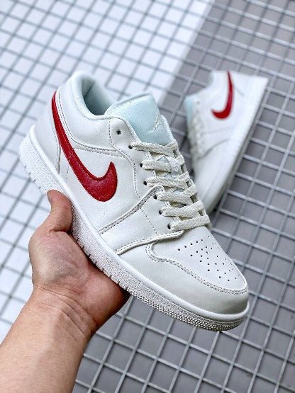 JORDAN 1 LOW x WHITE UNIVERSITY RED