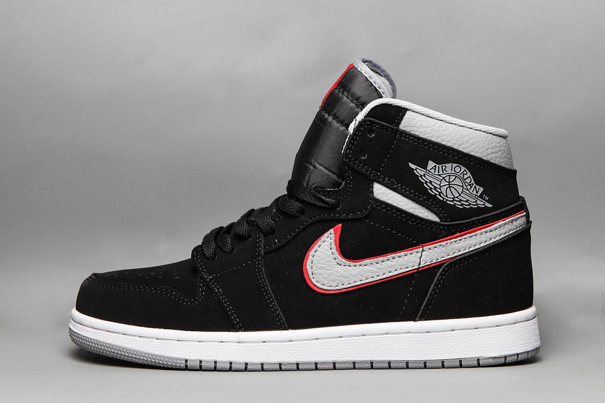 Air jordan 1 mid - black/particle grey/gym red/white best sale