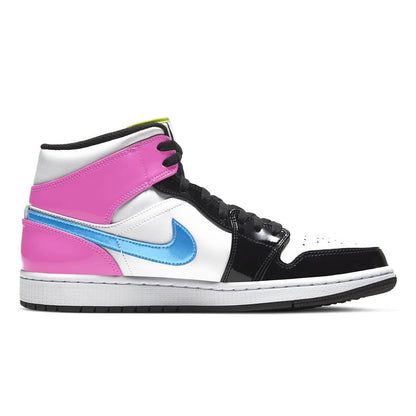 JORDAN 1 MID x WHITE BLACK CYBER PINK - Prime Reps