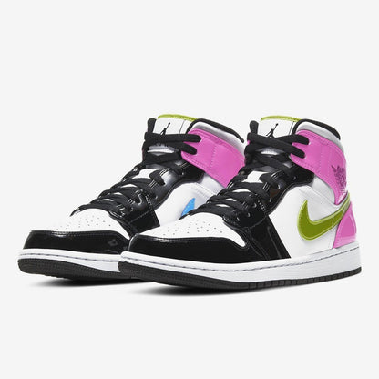 JORDAN 1 MID x WHITE BLACK CYBER PINK - Prime Reps