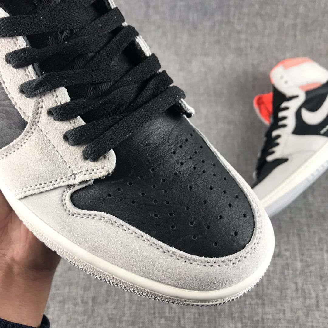 Jordan 1 retro high neutral cheap grey hyper crimson on feet