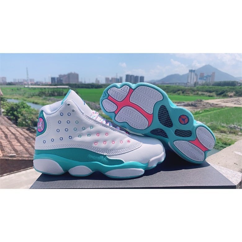 JORDAN 13 RETRO x WHITE SOAR GREEN PINK