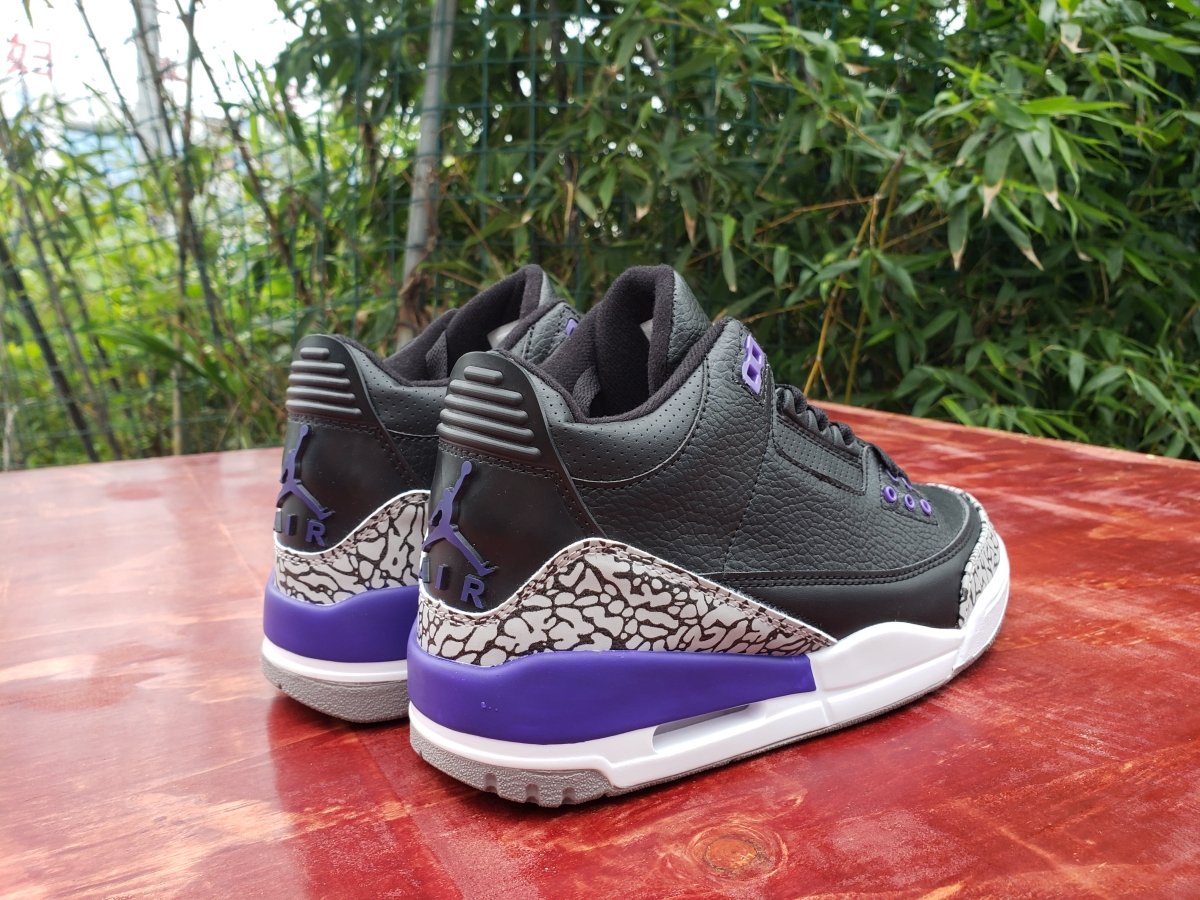 JORDAN 3 RETRO x BLACK COURT PURPLE - Prime Reps