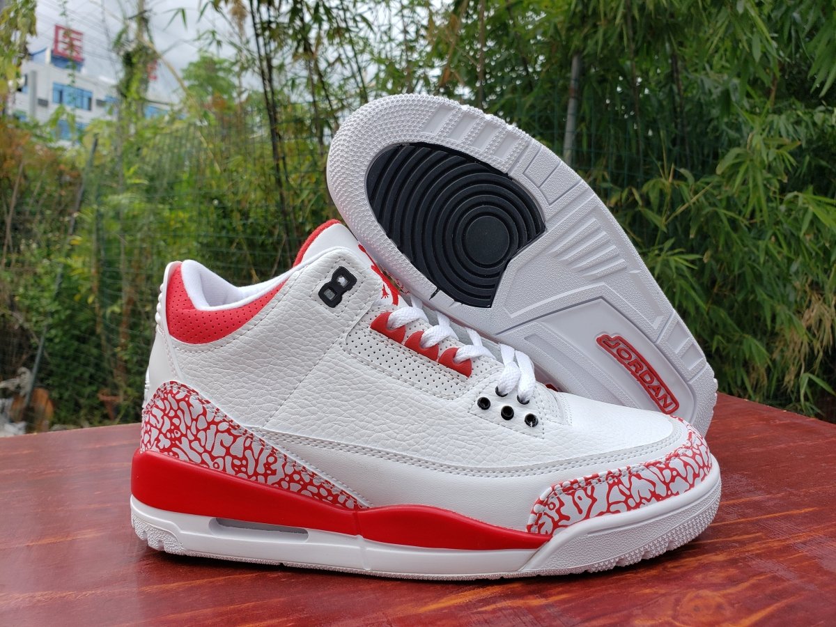 Jordan 3 retro outlet red and white