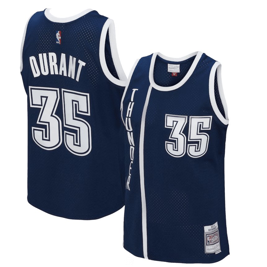KEVIN DURANT OKLAHOMA CITY THUNDER THROWBACK JERSEY (HEAT APPLIED) - Prime Reps