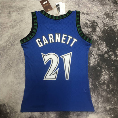 KEVIN GARNETT MINNESOTA TIMBERWOLVES THROWBACK JERSEY (HEAT APPLIED) - Prime Reps