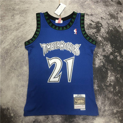 KEVIN GARNETT MINNESOTA TIMBERWOLVES THROWBACK JERSEY (HEAT APPLIED) - Prime Reps