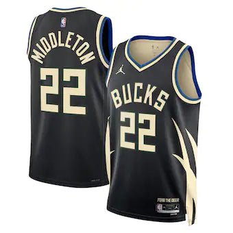 KHRIS MIDDLETON MILWAUKEE BUCKS 2022-23 STATEMENT JERSEY - Prime Reps