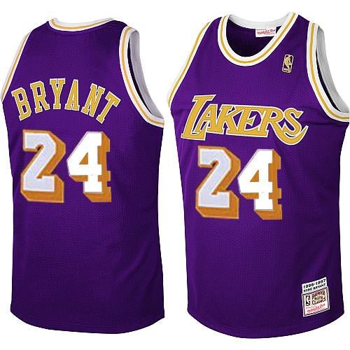 KOBE BRYANT #24 LOS ANGELES LAKERS PURPLE THROWBACK JERSEY - Prime Reps