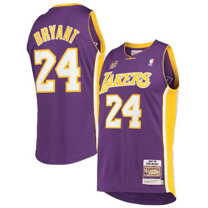 KOBE BRYANT #24 LOS ANGELES LAKERS PURPLE THROWBACK JERSEY (HEAT APPLIED) - Prime Reps