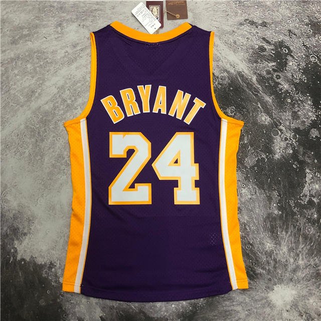 KOBE BRYANT #24 LOS ANGELES LAKERS PURPLE THROWBACK JERSEY (HEAT APPLIED) - Prime Reps