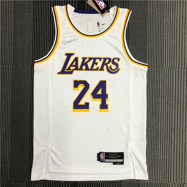 Kobe Bryant 24 Los Angeles Lakers White Jersey Prime Reps