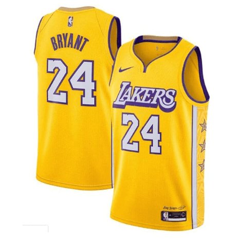 KOBE BRYANT #24 LOS ANGELES LAKERS YELLOW CITY EDITION JERSEY - Prime Reps