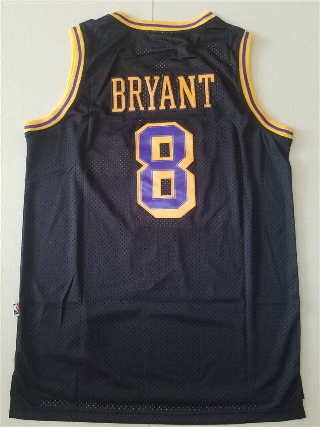 KOBE BRYANT #8 LOS ANGELES LAKERS BLACK THROWBACK JERSEY - Prime Reps