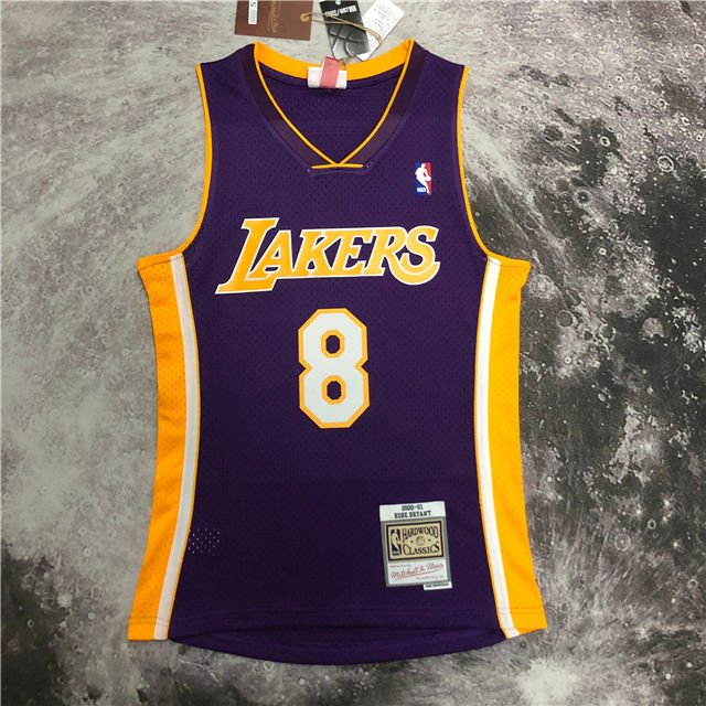 KOBE BRYANT #8 LOS ANGELES LAKERS PURPLE THROWBACK JERSEY (HEAT APPLIED) - Prime Reps