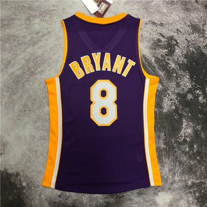 KOBE BRYANT #8 LOS ANGELES LAKERS PURPLE THROWBACK JERSEY (HEAT APPLIED) - Prime Reps