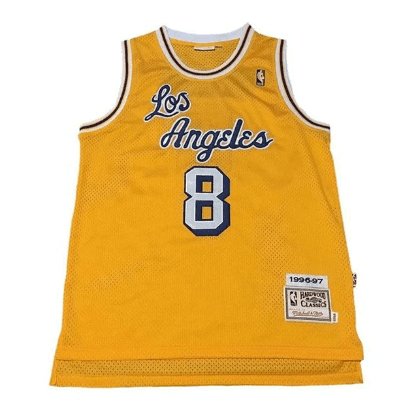 KOBE BRYANT #8 LOS ANGELES LAKERS YELLOW THROWBACK JERSEY - Prime Reps