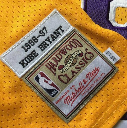KOBE BRYANT #8 LOS ANGELES LAKERS YELLOW THROWBACK ROOKIE JERSEY - Prime Reps