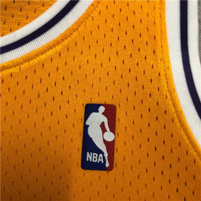 KOBE BRYANT #8 LOS ANGELES LAKERS YELLOW THROWBACK ROOKIE JERSEY (HEAT APPLIED) - Prime Reps