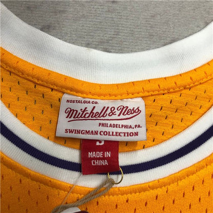 KOBE BRYANT #8 LOS ANGELES LAKERS YELLOW THROWBACK ROOKIE JERSEY (HEAT APPLIED) - Prime Reps